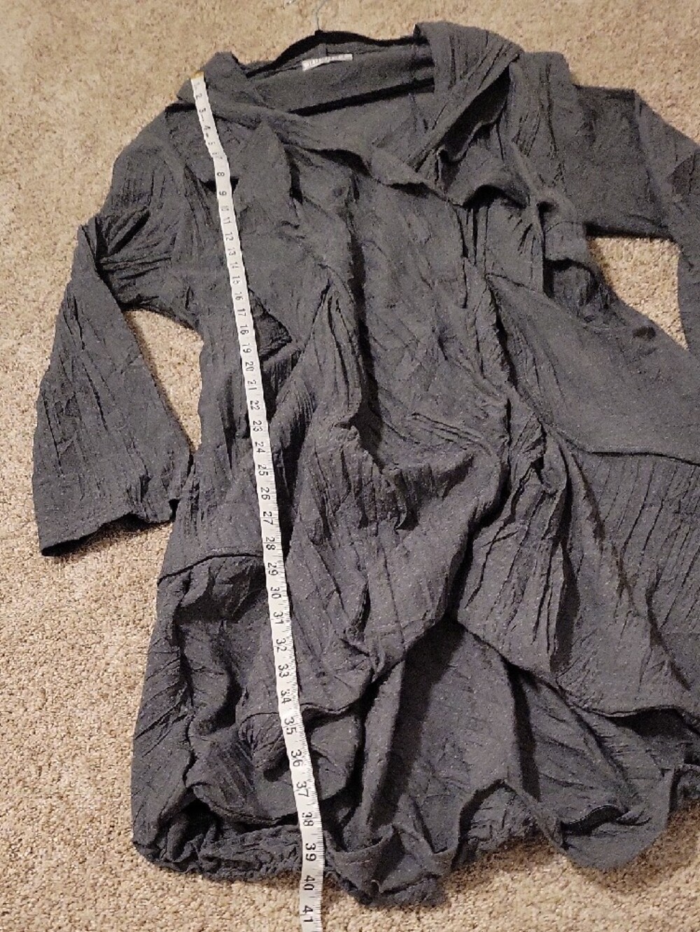 Transparente Gray Textured Ruffle Cardigan - Picture 8 of 8